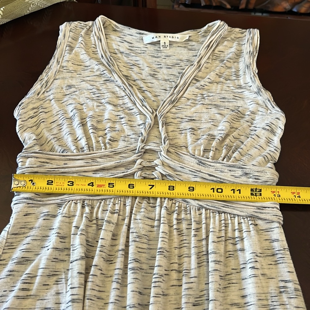 Max Studio Women’s knit Dress Vneck sleeveless Boho braided detail size Small - Picture 8 of 15